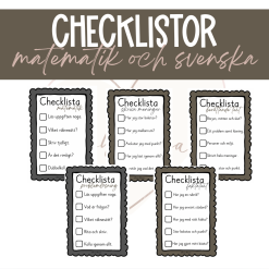 Checklistor till matematik och svenska