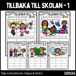 Tillbaka till skolan - öva på att följa instruktioner, klippa och klistra - 1