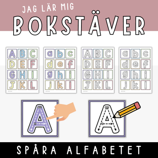 Bokstavskort - spåra bokstäver