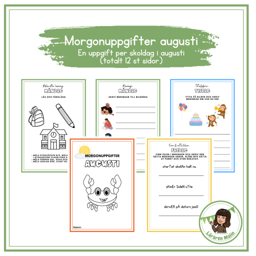 Morgonuppgifter augusti- 24