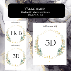 Välkommen klassrumsskyltar