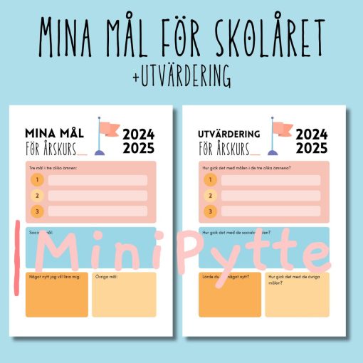 "Mina mål" + utvärdering