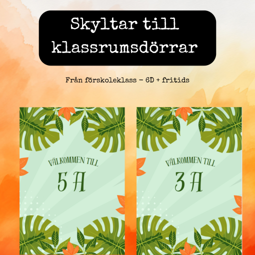 Välkommen klassrumsskyltar