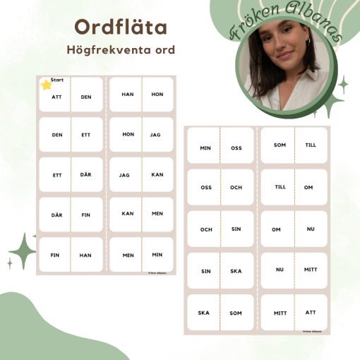 Ordfläta - högfrekventa ord