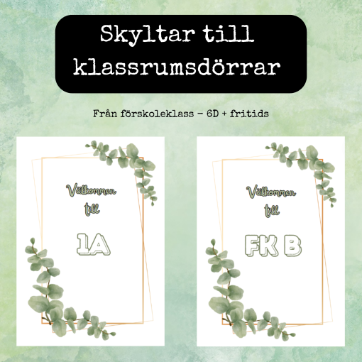Välkommen klassrumsskyltar