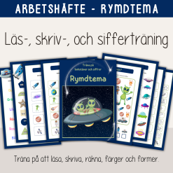 Arbetshäfte bokstäver och siffror - Rymdtema