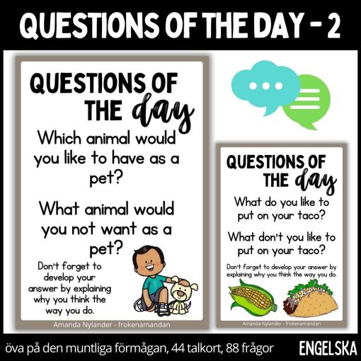 Questions of the day - cards - 2