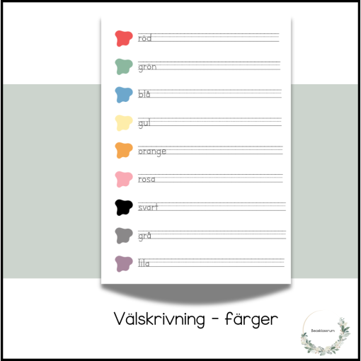 Välskrivning - färger