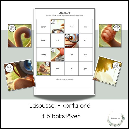 Läspussel - korta ord