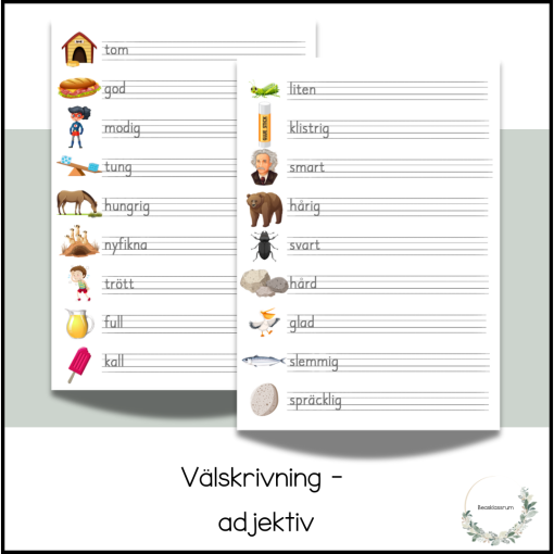 Välskrivning - adjektiv