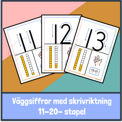 Väggsiffror med skrivriktning - stapel (11-20)