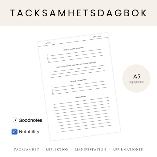 Tacksamhetsdagbok - Varje dag är unik