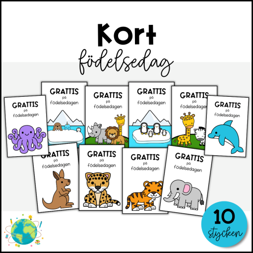 Födelsedagskort - Djur