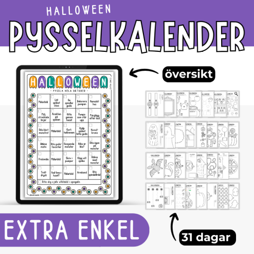 Pysselkalender halloween- 31 dagar (extra enkel)