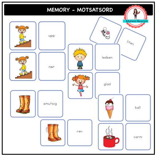 Memory - motsatsord - svenska