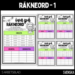 Räkneord - 5 st arbetsblad - 1