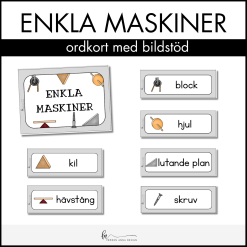 Enkla maskiner: Ordkort med bildstöd