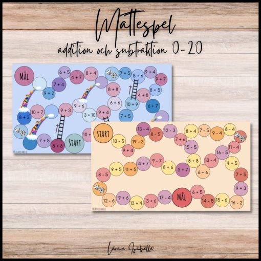 Mattespel - Addition & Subtraktion 0-20