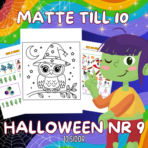 Matte till 10 Halloween Nr 9 Arbetsbok 10 Sidor