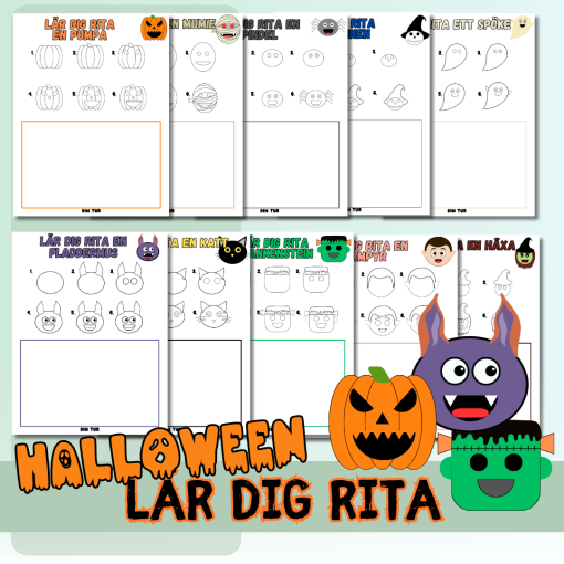Halloween - lär dig rita Halloweenkaraktärer