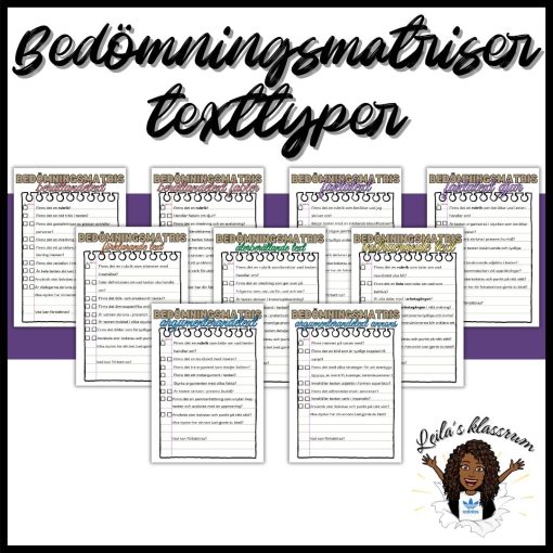 Bedömningsmatris texttyper