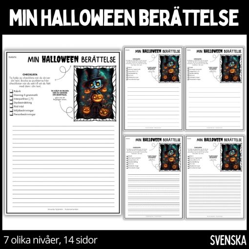Min halloween berättelse - 7 olika nivåer, 14 sidor