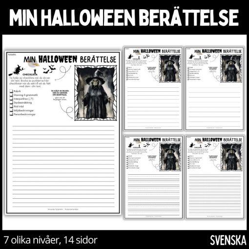 Min halloween berättelse - 7 olika nivåer, 14 sidor