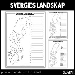 Kartor - Sveriges landskap - prov