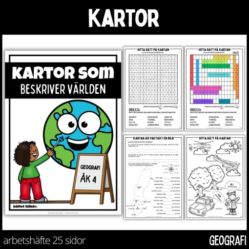 Kartor - arbetshäfte - 26 sidor
