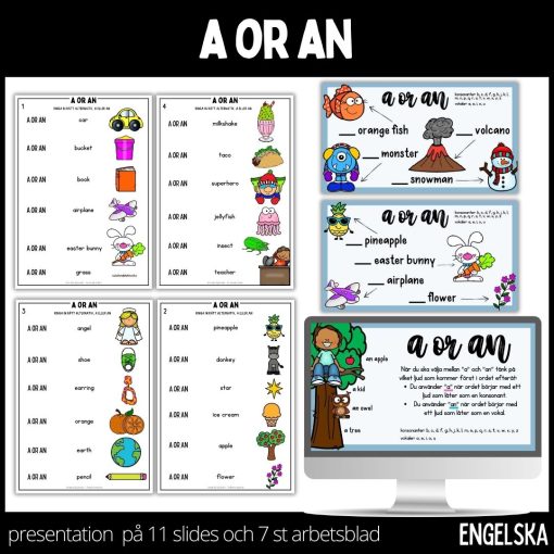 Presentation & arbetsblad - a or an
