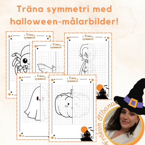 Träna symmetri - halloweenbilder