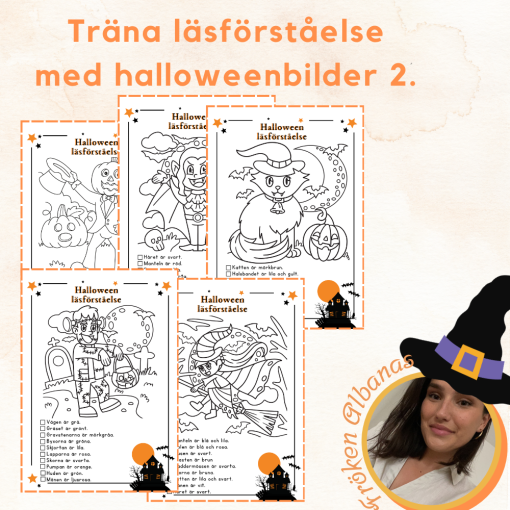 Träna läsförståelse - halloweenbilder 2