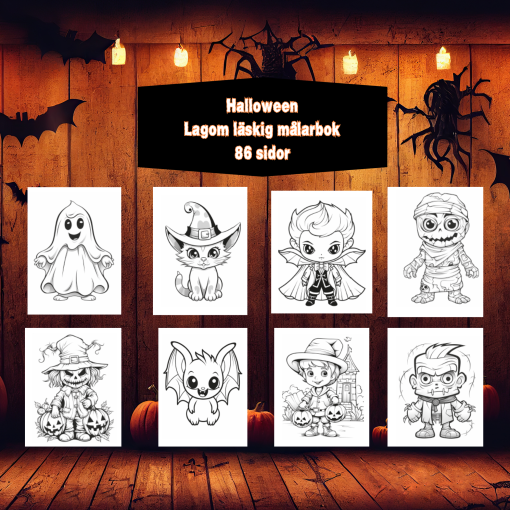 Halloween målarbok