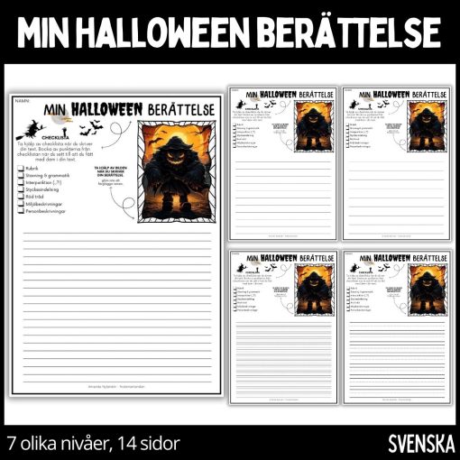 Min halloween berättelse - 7 olika nivåer, 14 sidor