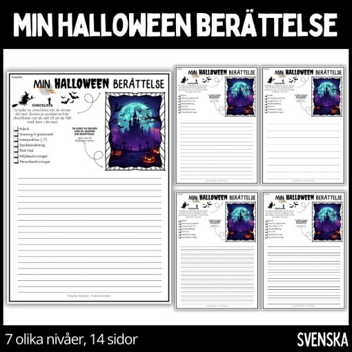 Min halloween berättelse - 7 olika nivåer, 14 sidor