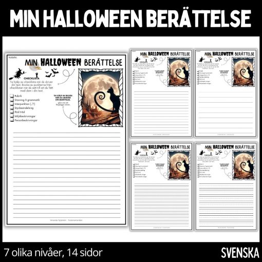 Min halloween berättelse - 7 olika nivåer, 14 sidor