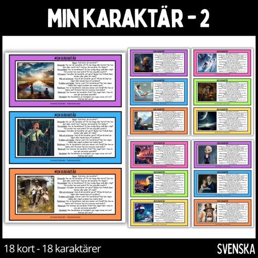 Min karaktär - 2 - 18 olika personer / 18 kort