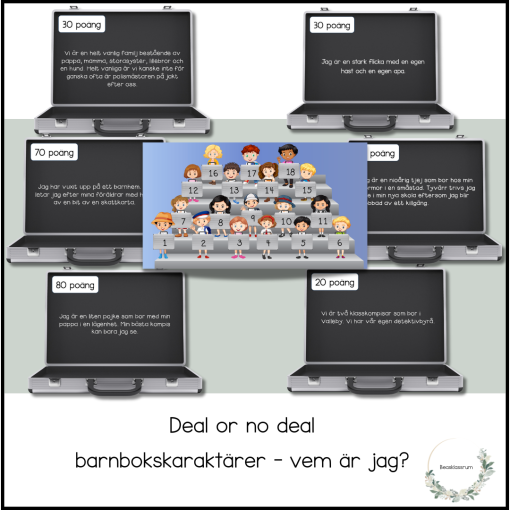 Deal or no deal - barnbokskaraktärer