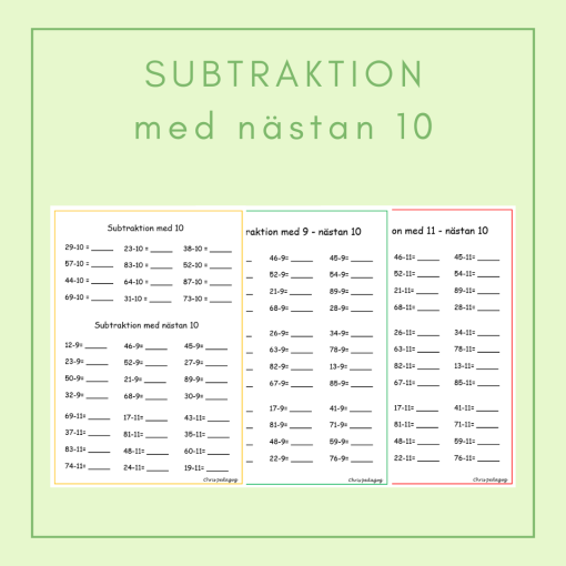 Subtraktion med nästan 10