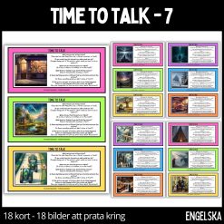 Time to talk - 7 - 18 talkort - 18 illustrationer - stödstruktur