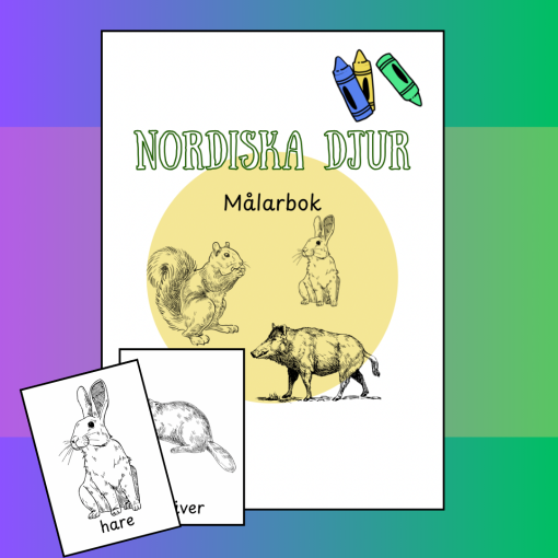 Målarbok - nordiska djur