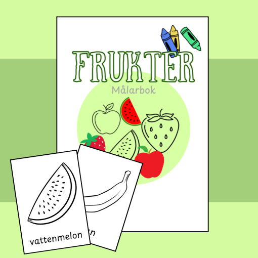 Målarbok - frukter