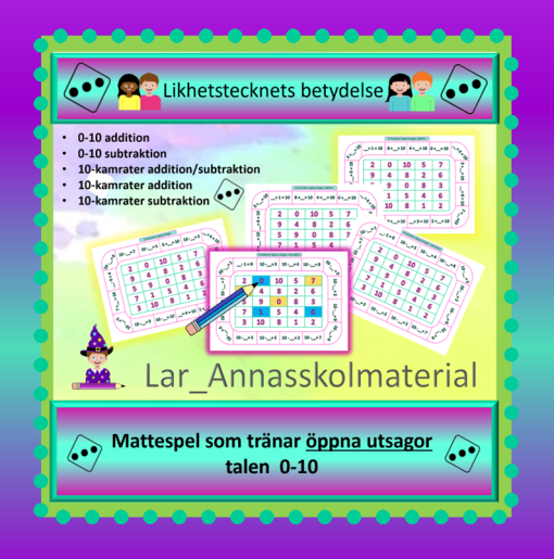 Mattespel likhetstecknets betydelse 0-10