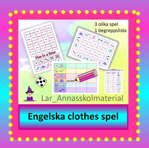 Engelska Clothes 3 olika spel