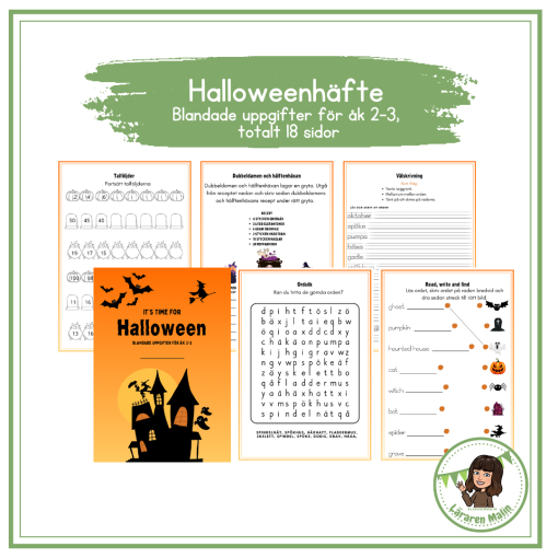 Halloween-häfte (blandade uppgifter för åk 2-3)