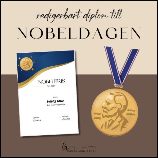 Redigerbart diplom & medalj – Nobeldagen