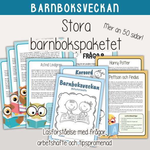 Barnboksveckan - Stora barnbokspaketet - Läsförståelse Arbetshäfte Tipspromenad