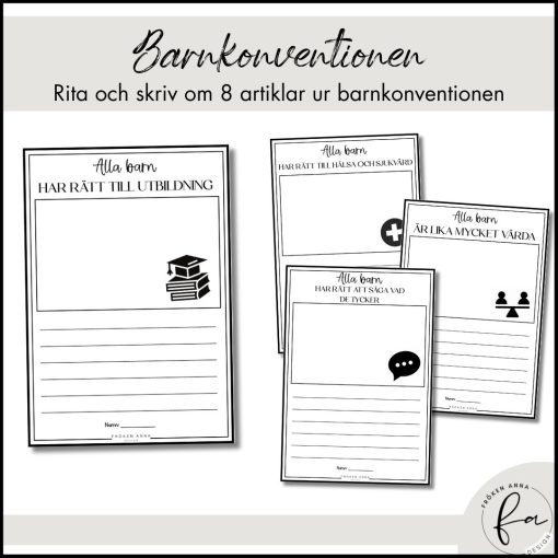 Barnkonventionen - Läs och Skriv om 8 artiklar