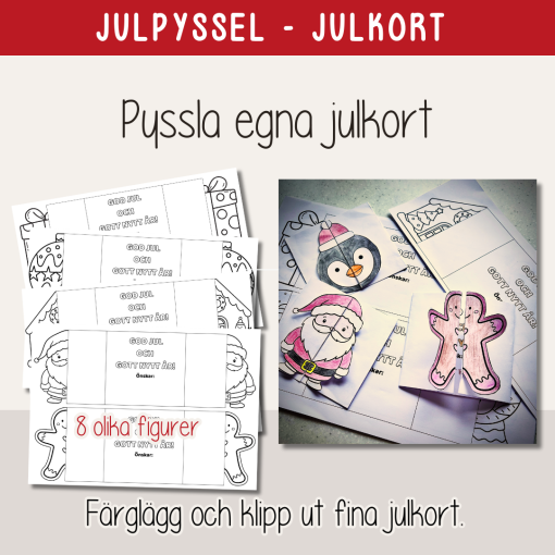 Jul - Julpyssel - Klipp och vik egna julkort.