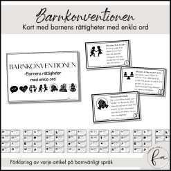 Barnkonventionen – Kort med barnens rättigheter på enkelt språk